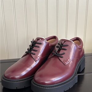 Coach Lyla Merlot Platform Shoes with Black Accents